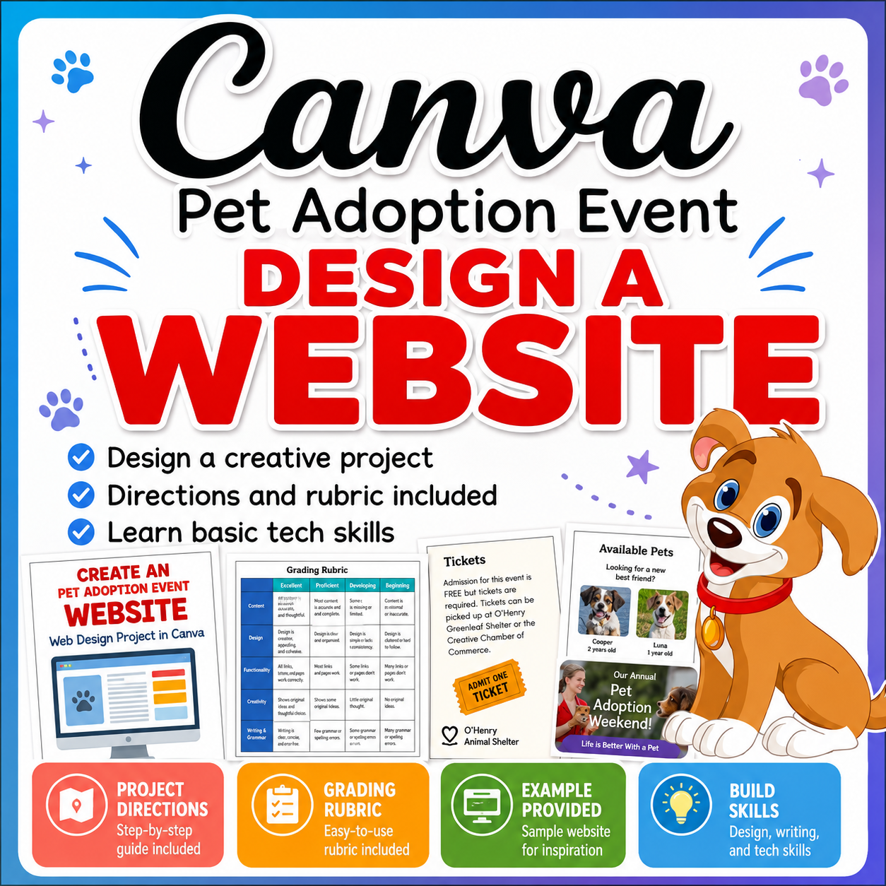 Canva Pet Adoption Event Website Project – Design, Create & Publish a Website
