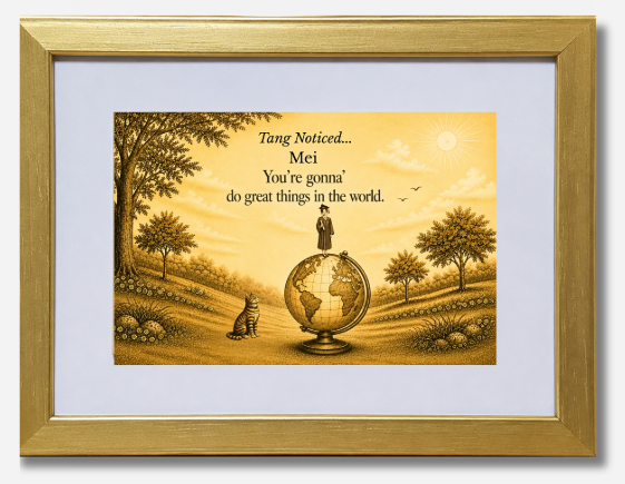 Personalized graduation keepsake featuring a custom graduate portrait, graduate name, and inspirational graduation message.