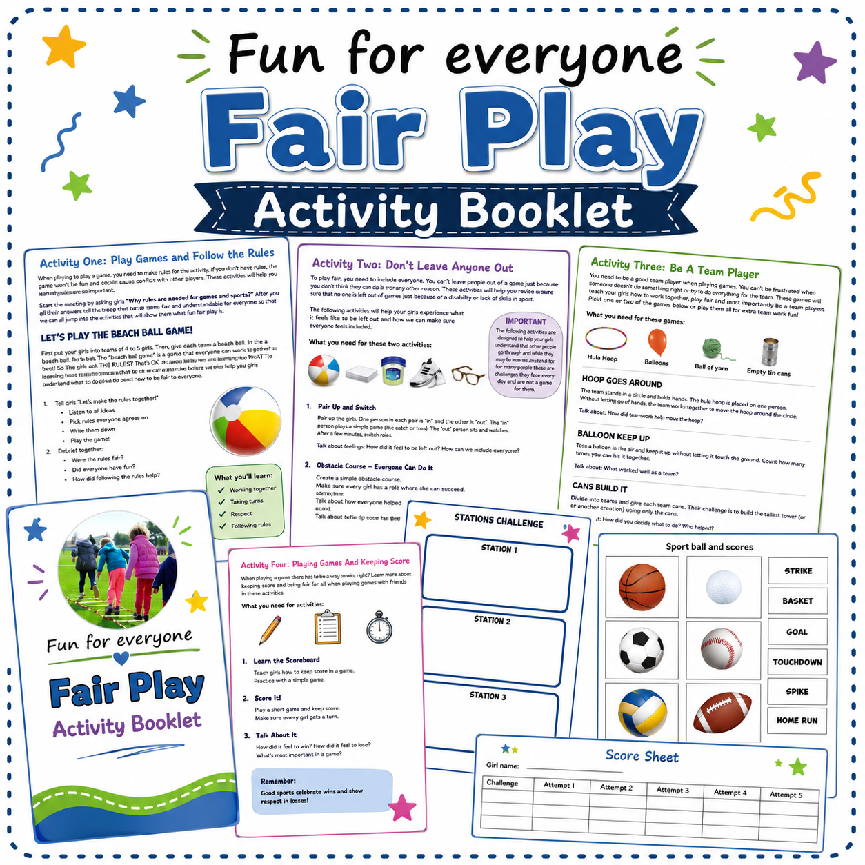 Brownie Girl Scout Fair Play Activity Booklet | Leadership & Teamwork Badge Activities