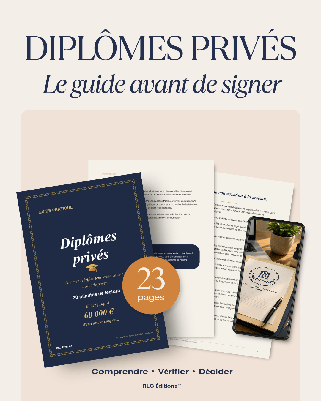Diplômes privés - le guide pratique RLC Éditions pour vérifier la valeur des diplômes avant de signer