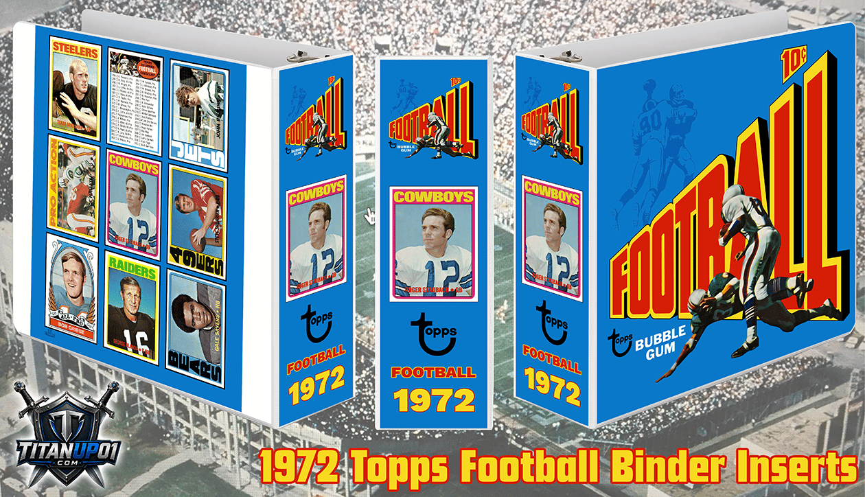 1972 Topps Football Cards Binder Inserts