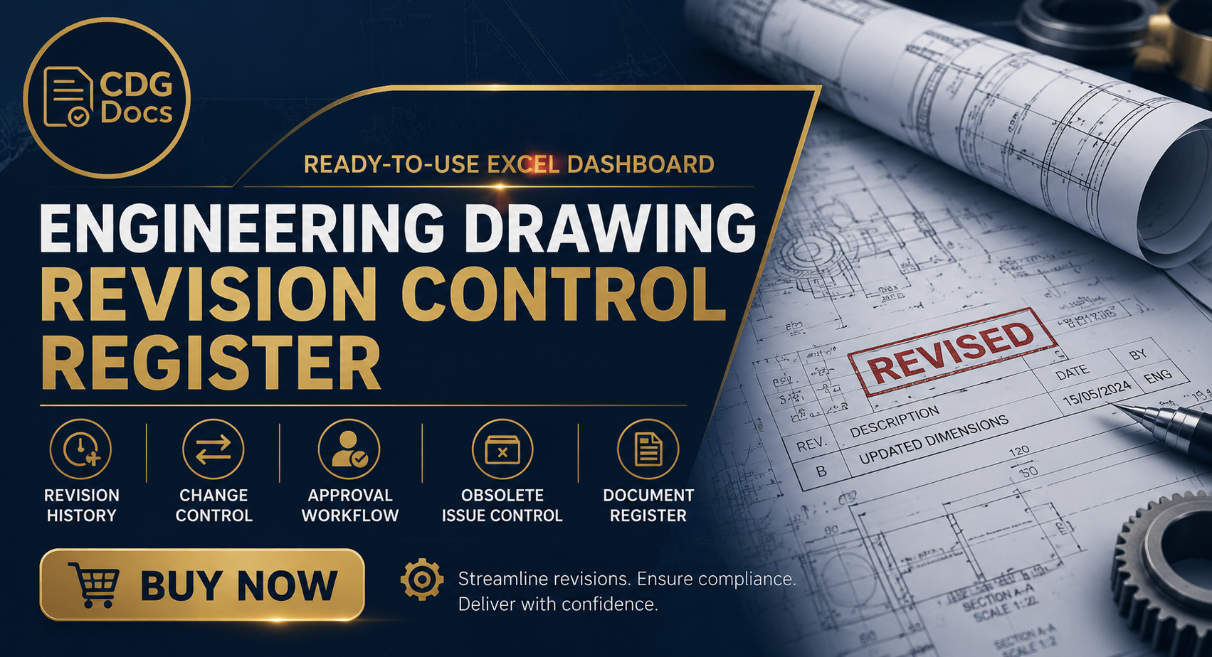 Drawing Revision Excel Dashboard | Engineering Document Control ...