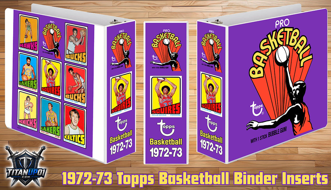 1972-73 Topps Basketball Cards Binder Inserts