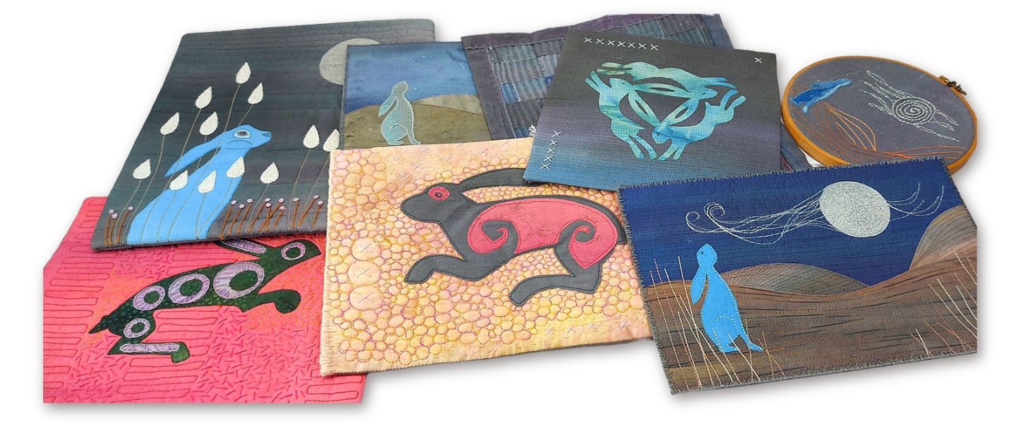 A collection of hare applique patterns.
