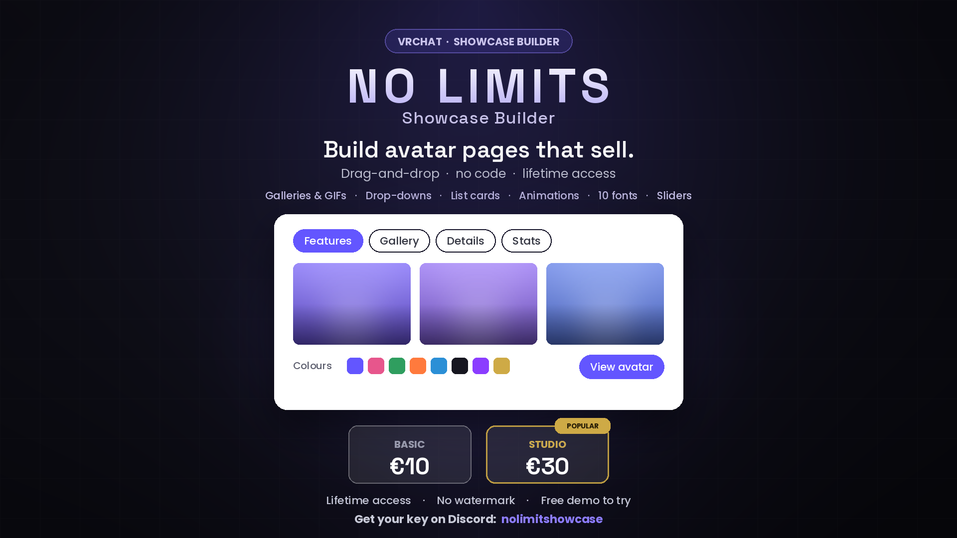 Showcase Builder Generator - NO LIMITS