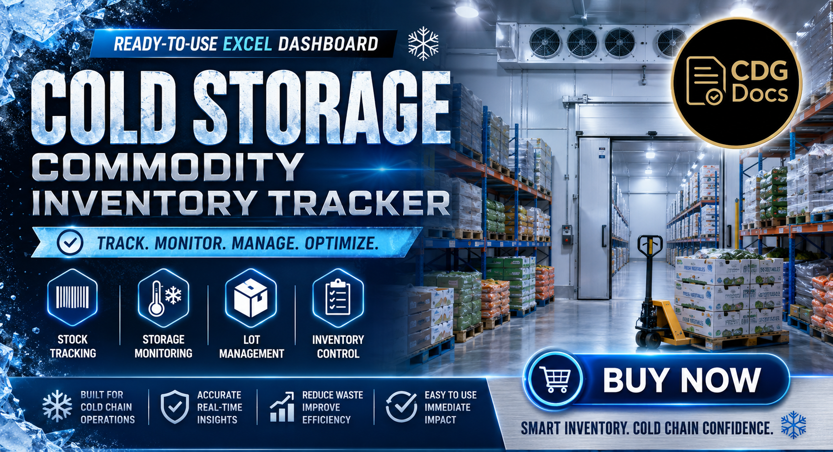 Cold Storage Excel Dashboard | Commodity Inventory Tracker | Chamber ...
