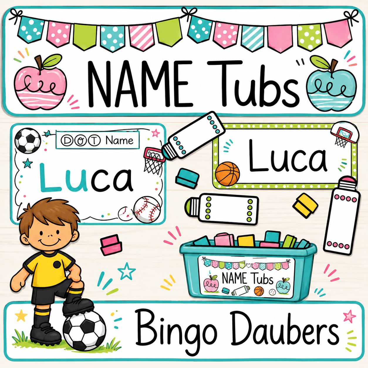 Bingo Dauber Name Writing Activities | Write & Spell My Name Centers