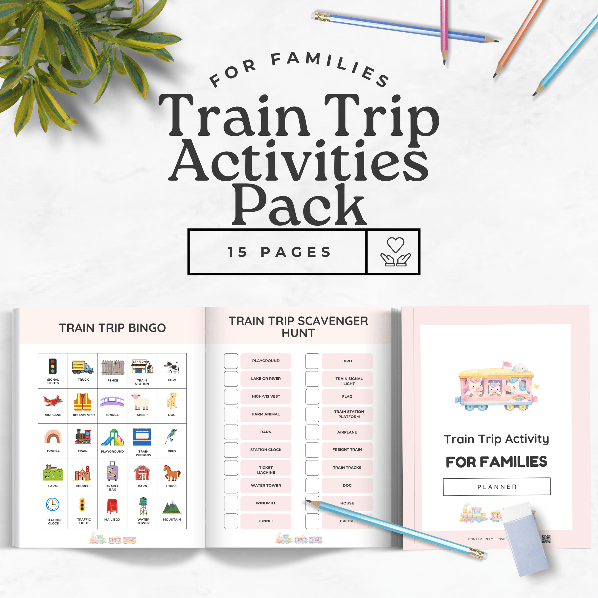 Train Trip Activity Pack - Travel Printable with Unicorn Pictures - Payhip