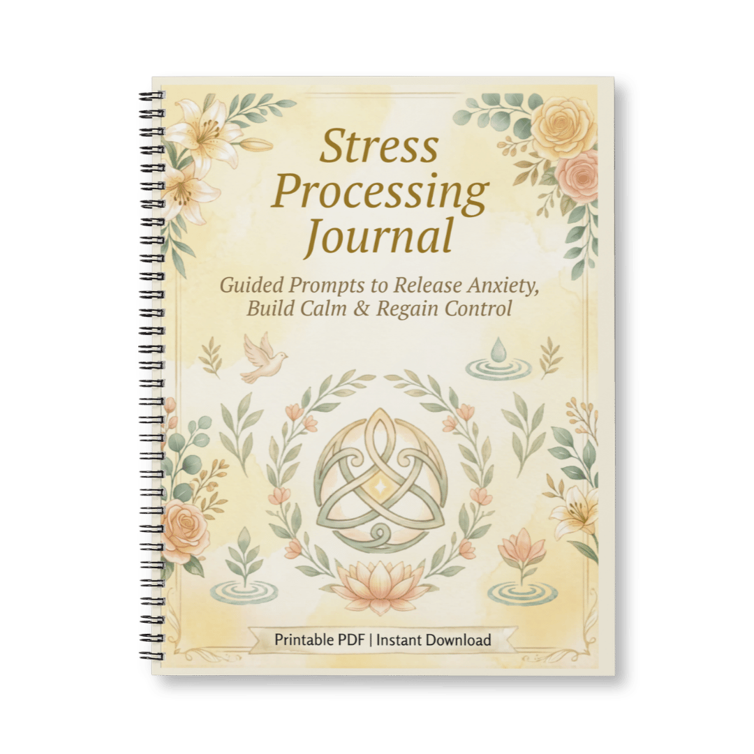 Stress Processing Journal cover page with calming aesthetic.