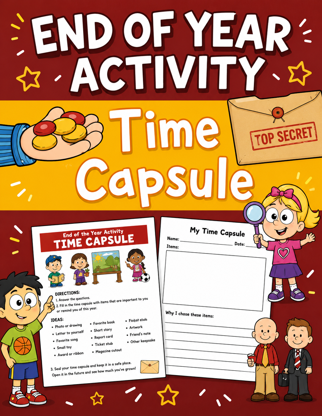 End-of-Year Time Capsule Activity | Elementary Classroom Reflection & Memory Project