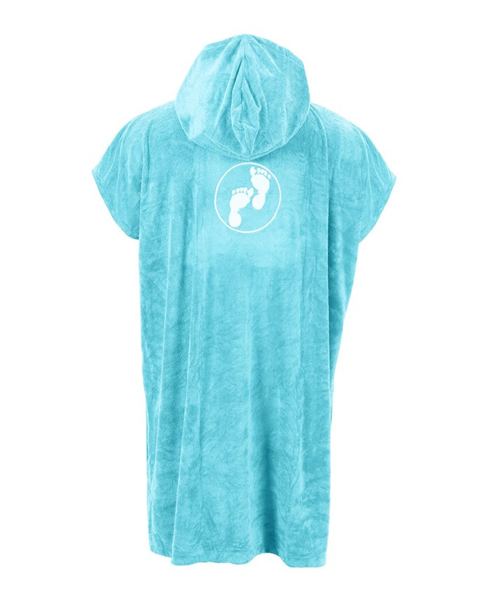 Light blue towel poncho with short sleeves