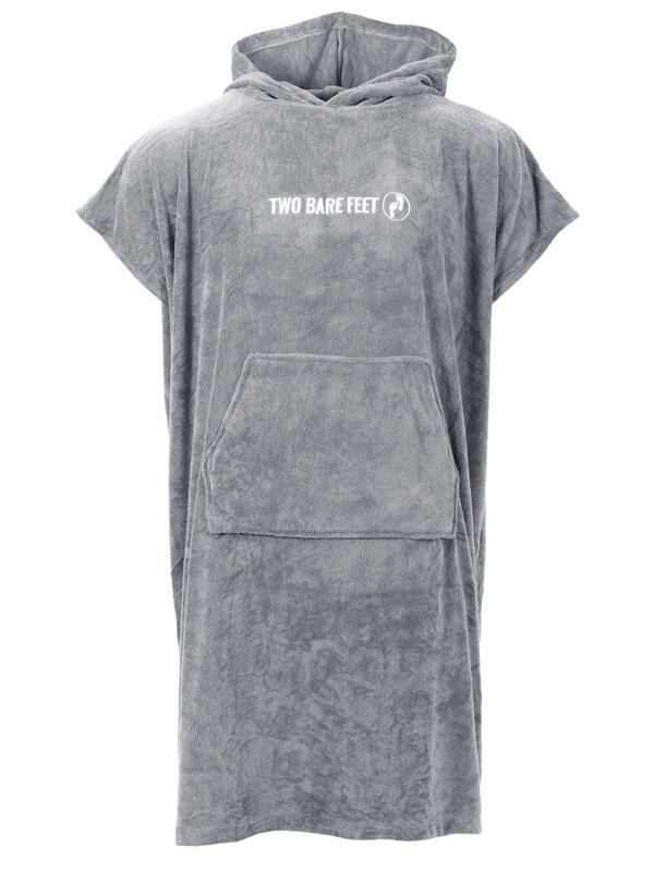 Grey towel poncho with short sleeves