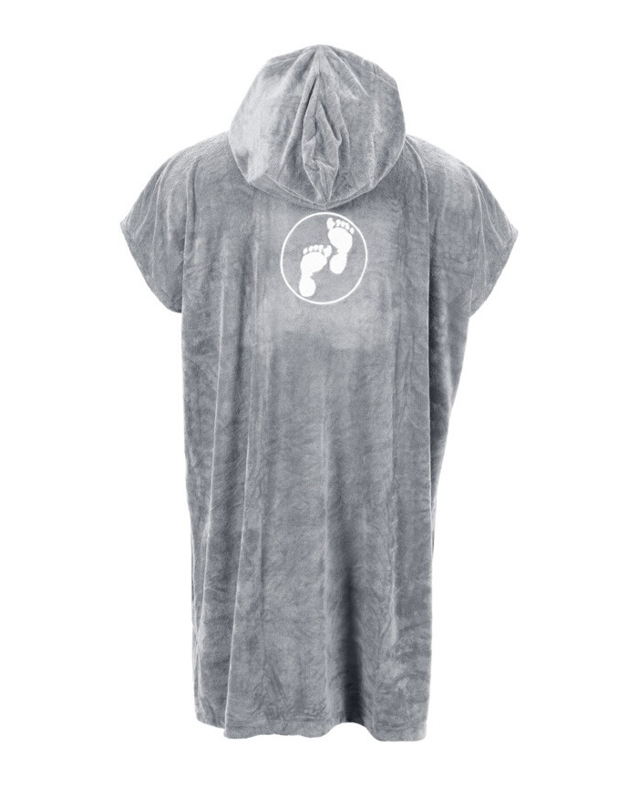 Grey towel poncho with short sleeves