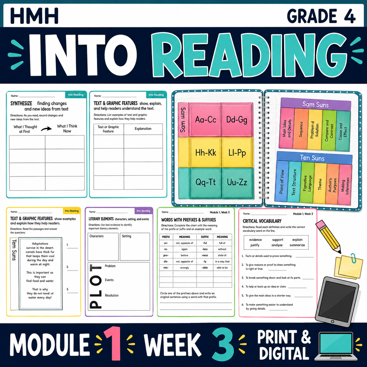 Into Reading HMH Grade 4 Module 7, Week 3: Ten Suns Supplement | Versions 1, 2 & 3