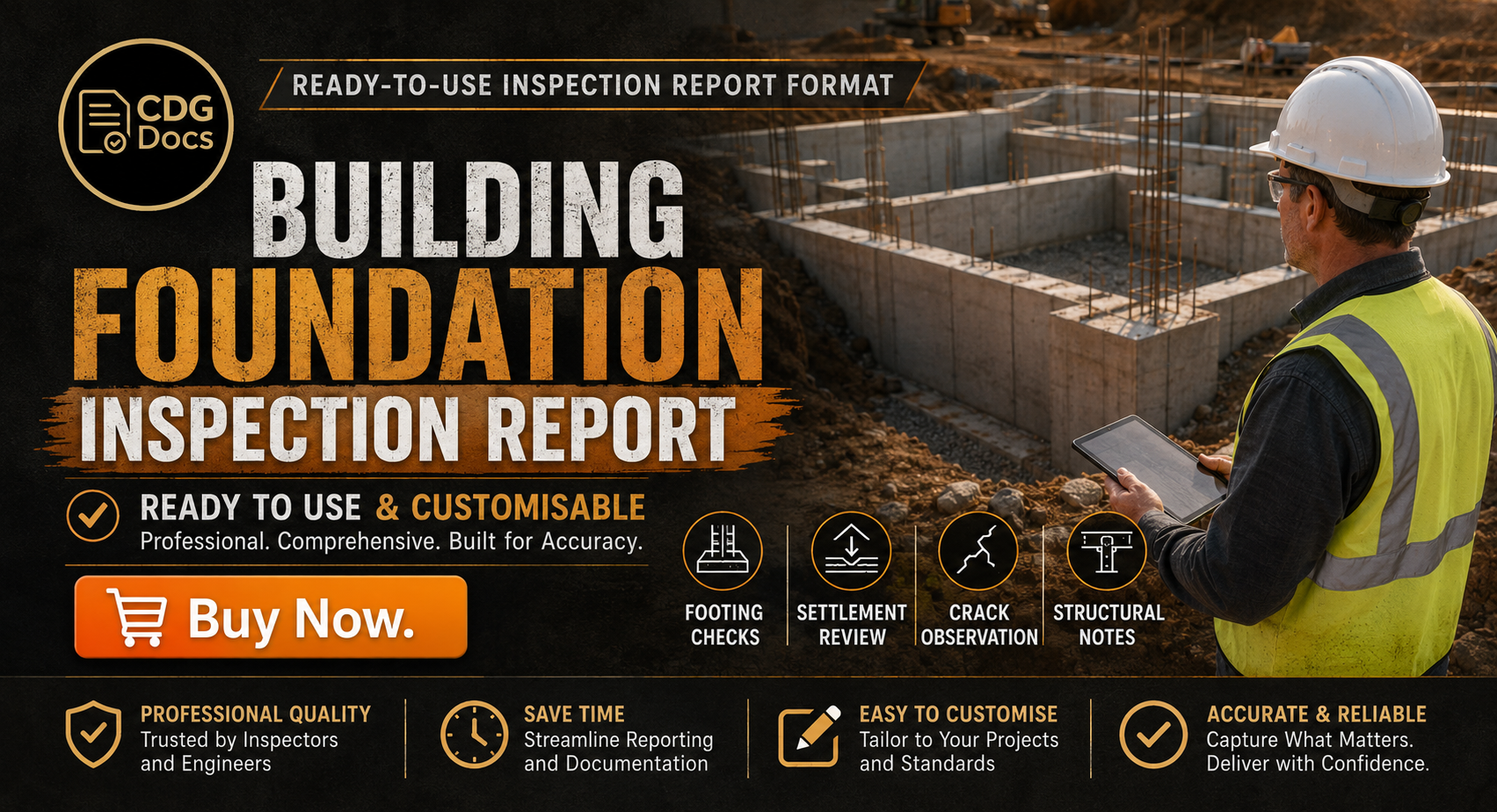 Building Foundation Inspection Report Template | Foundation Assessment ...