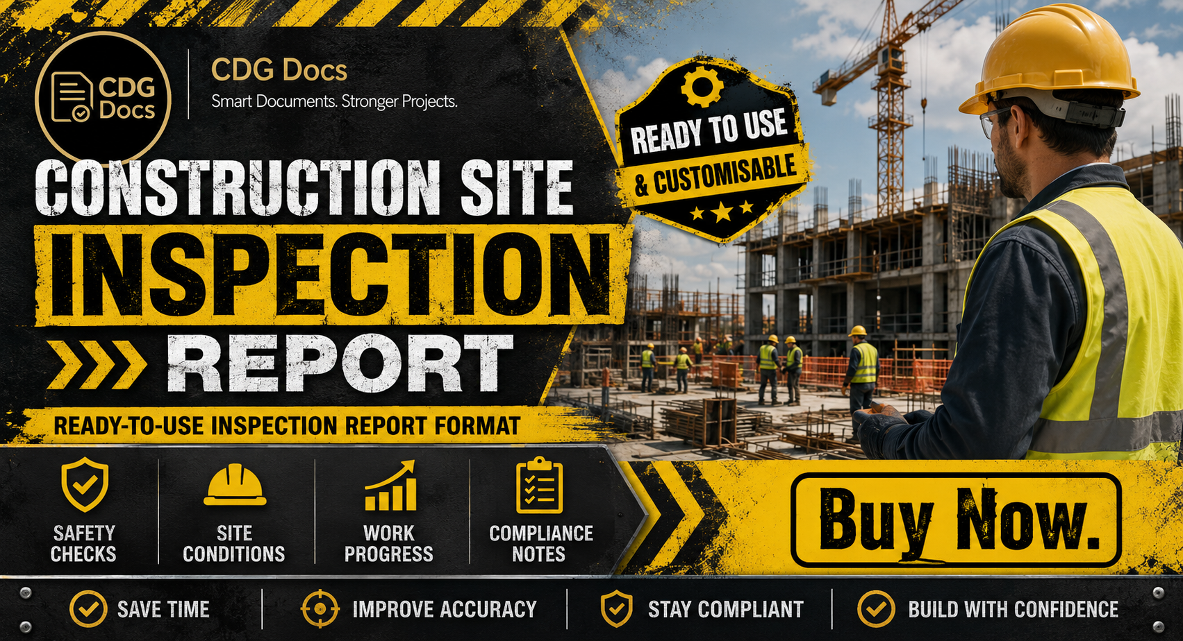 Inspection In Progress Construction Site Inspection Report Template | Site Safety Inspection ...