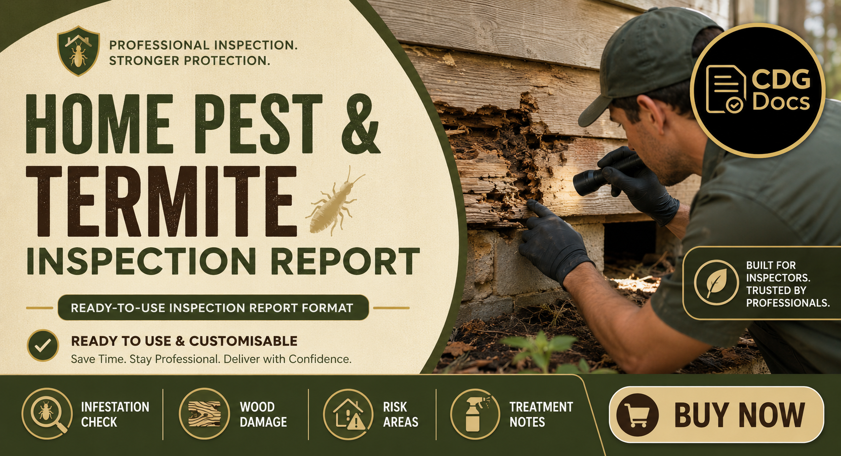 Pest Report Example Home Pest & Termite Inspection Report Template | Termite Inspection ...