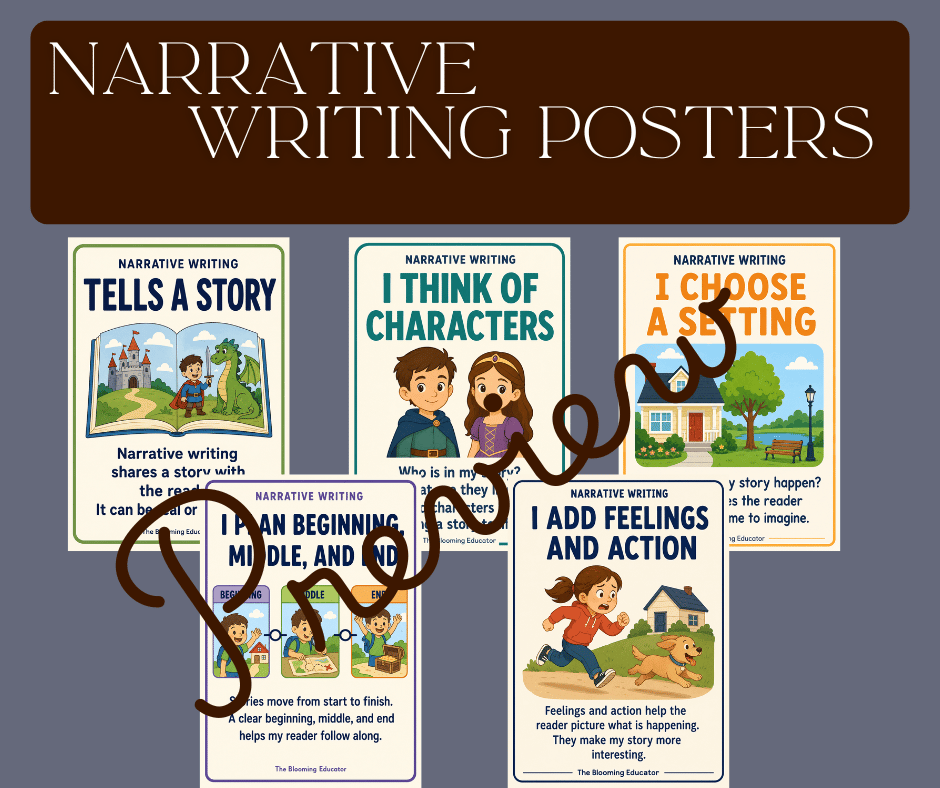 narrative writing posters mockup