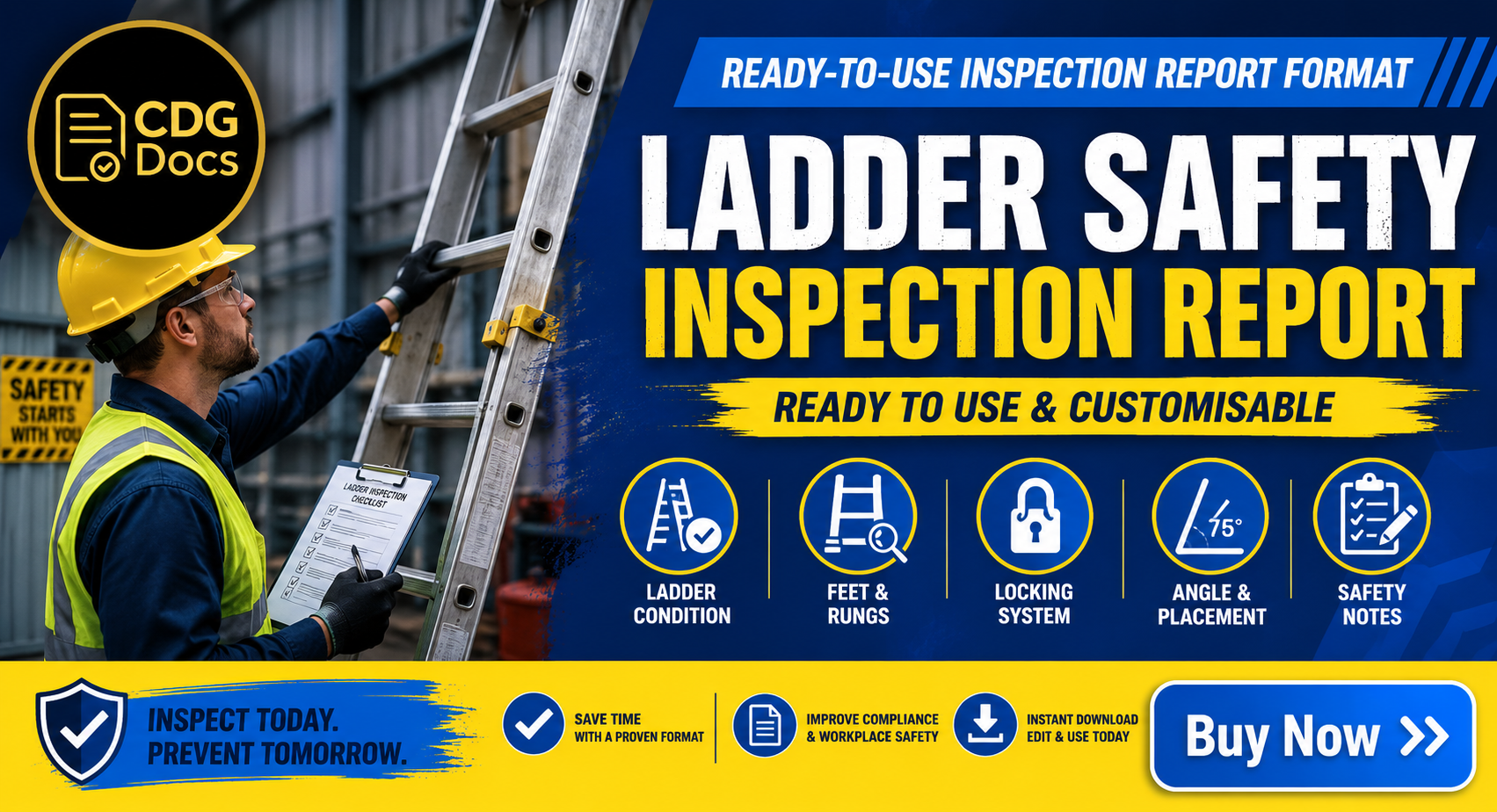 Ladder Safety Inspection Report Template | Ladder Inspection Checklist ...