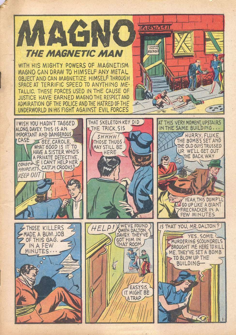 Super Mystery Comics,  No 4.  Preview Page.
