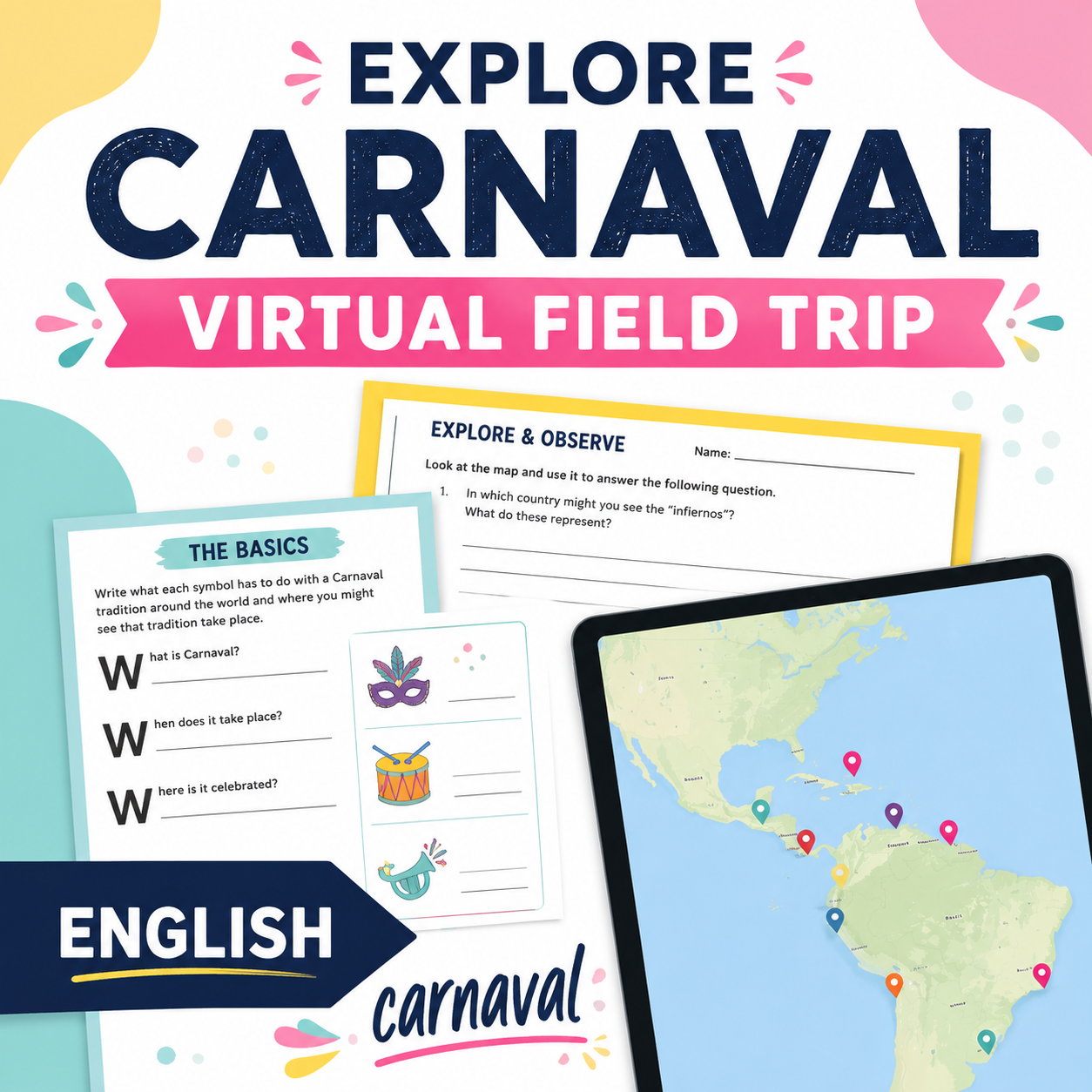 Carnaval Virtual Field Trip | Spanish Carnival Cultural Activity in English
