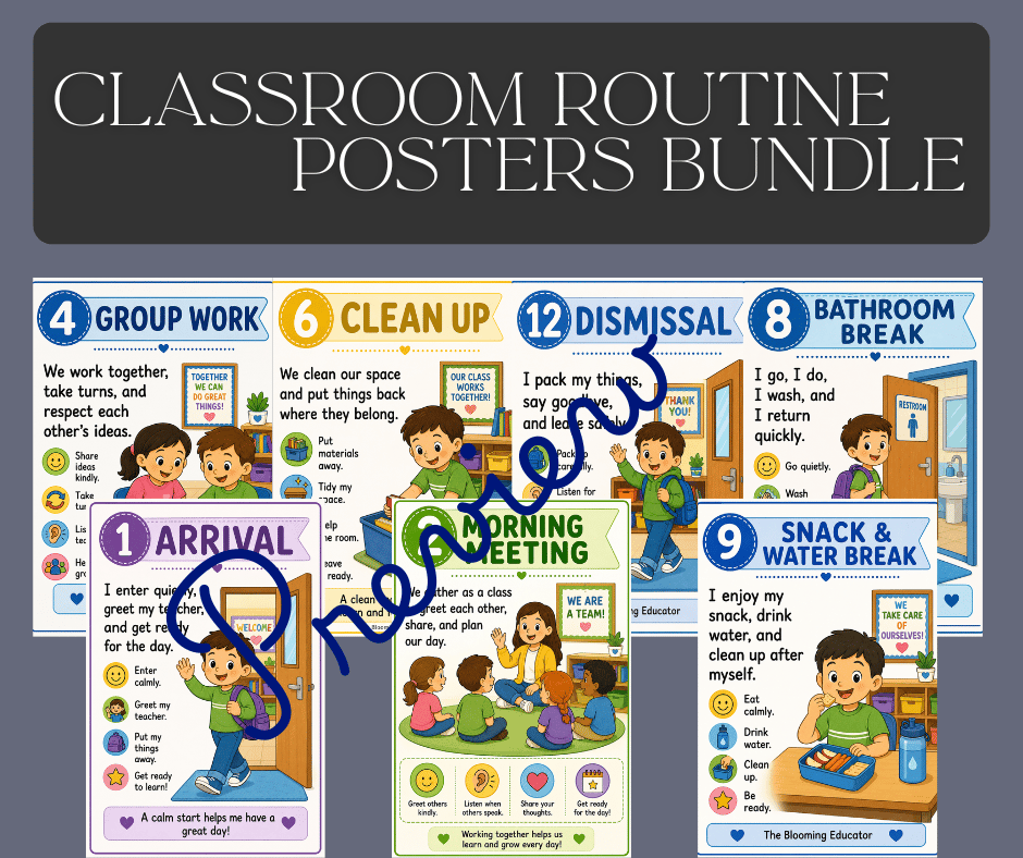 classroom routine posters