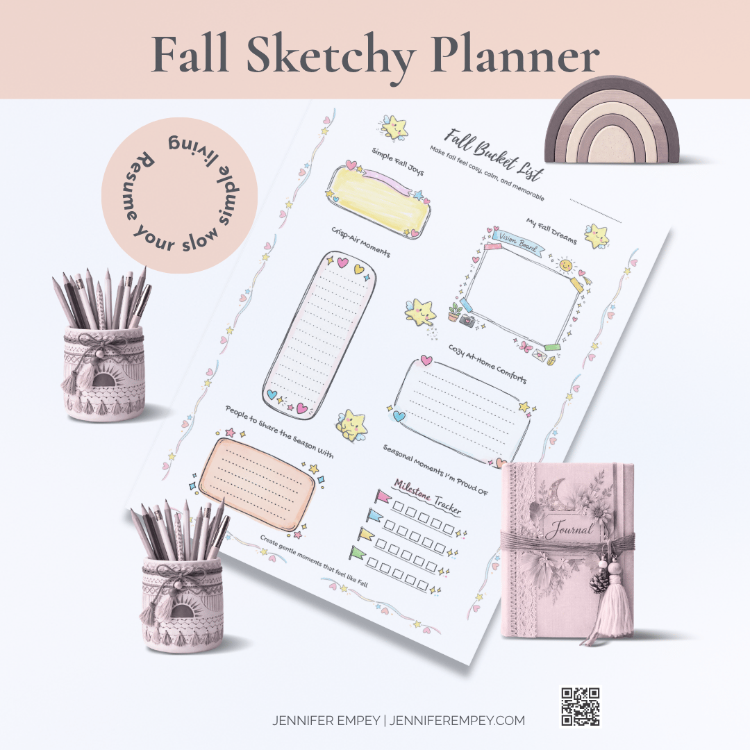 Fall Bucket List Sketchy Planner - Printable