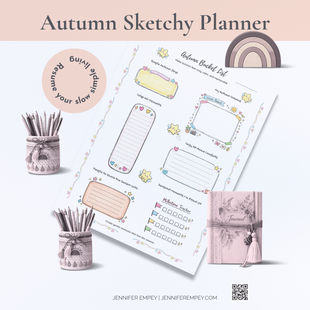 Autumn Bucket List Sketchy Planner - Printable