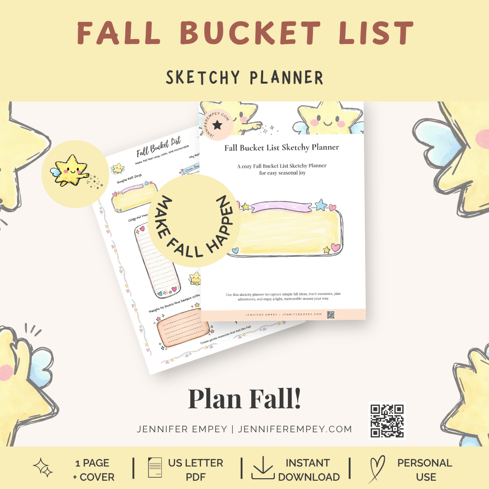 Fall Bucket List Sketchy Planner - Printable