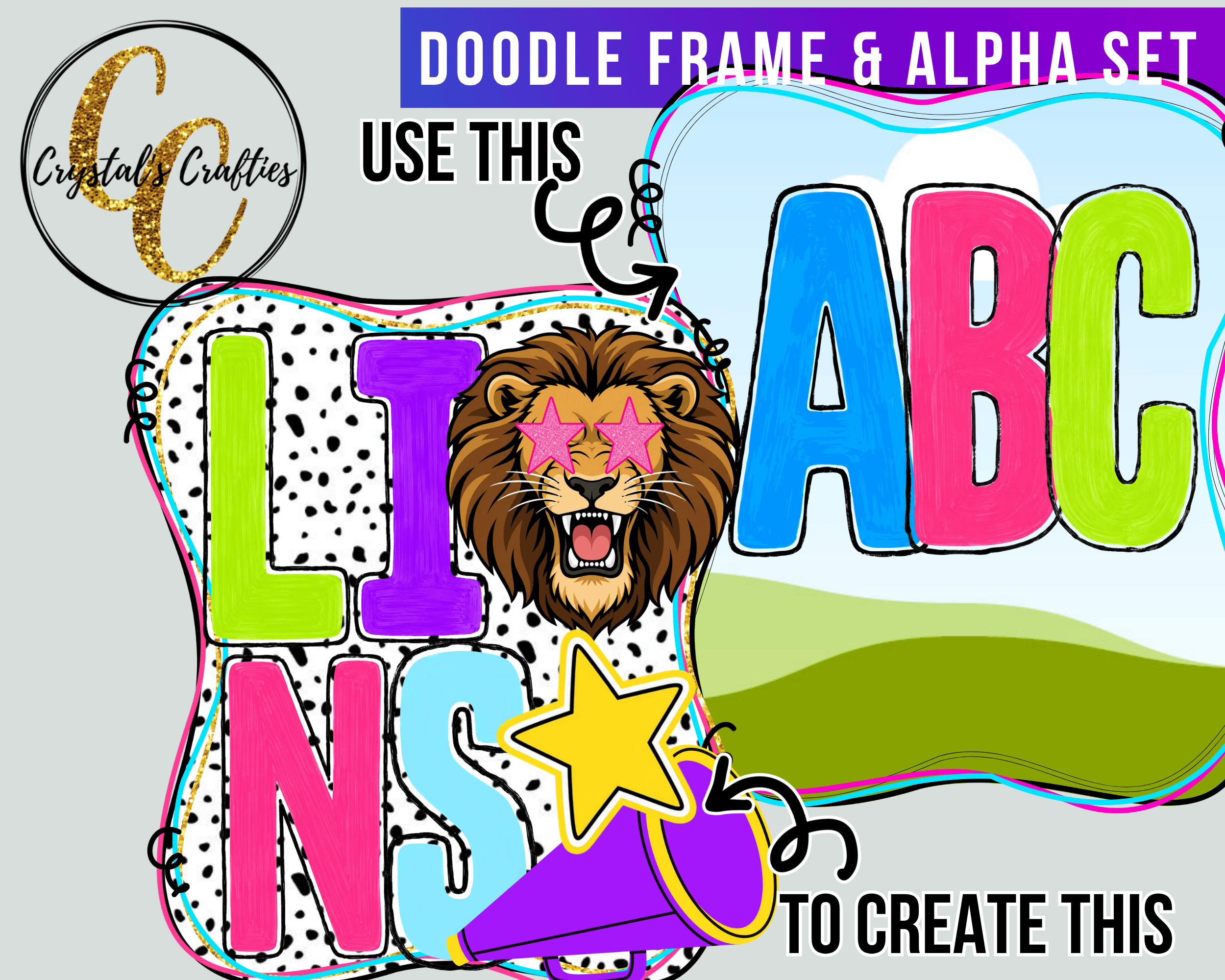Canva Doodle Frame and Alpha Set - Payhip