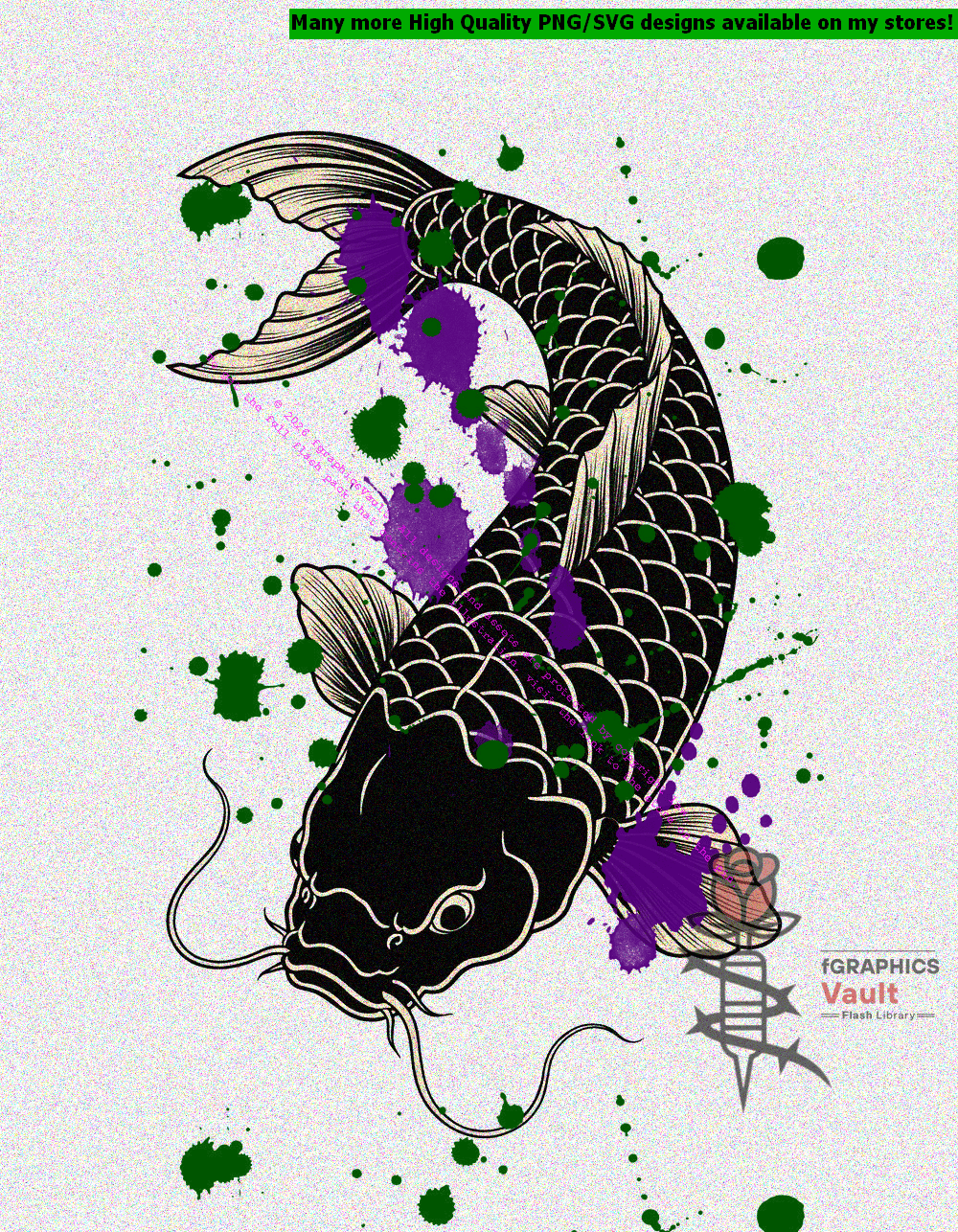 Collection of 9 blackwork koi fish tattoo motifs featuring traditional Japanese irezumi-inspired designs, bold linework, and standalone tattoo reference artwork.