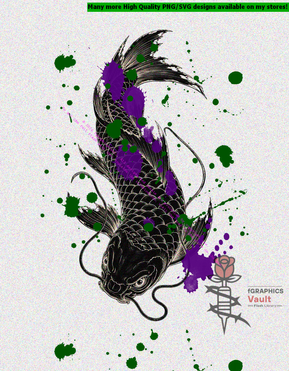 Collection of 9 blackwork koi fish tattoo motifs featuring traditional Japanese irezumi-inspired designs, bold linework, and standalone tattoo reference artwork.