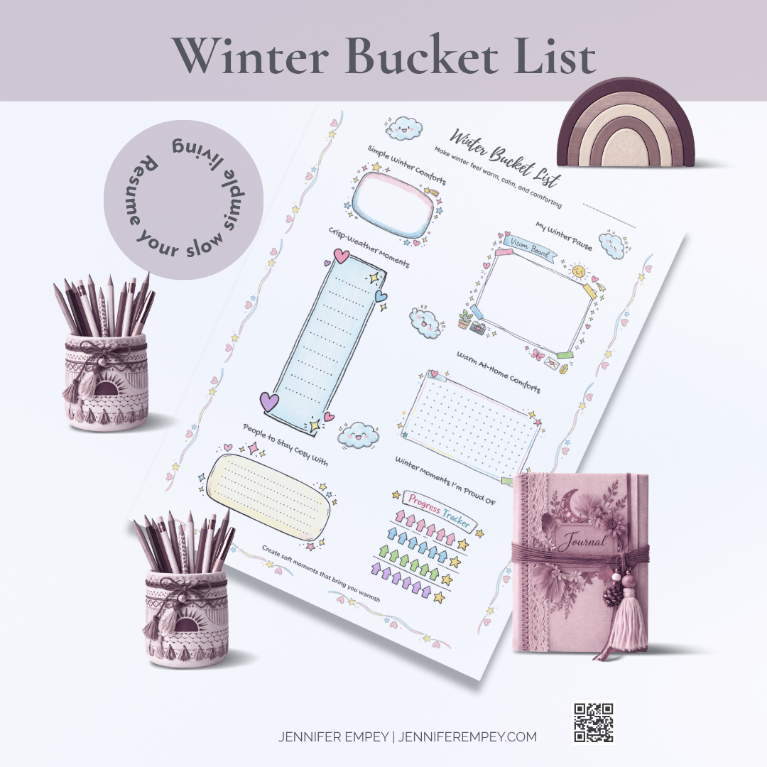 Winter Bucket List Sketchy Planner - Printable