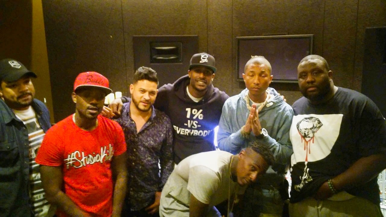Dr. Ty "Swaggalee" Scott in studio with Ray J, Pharrell, Jackie Long, Shorty Mack, C-Stylez