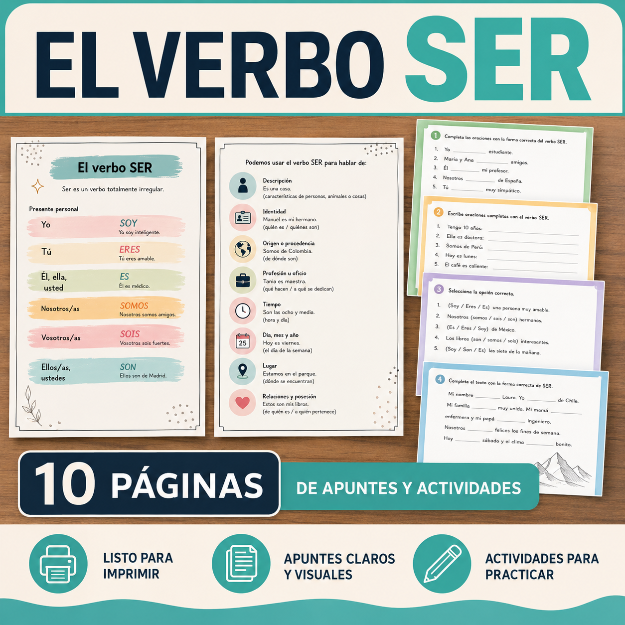 El Verbo Ser Worksheets & Handouts | Spanish Verb Practice Activities