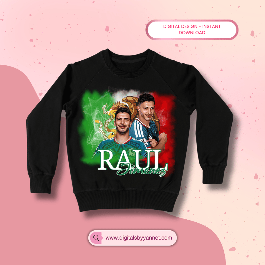 Mexico soccer fan digital design with patriotic colors for sublimation and custom apparel projects.