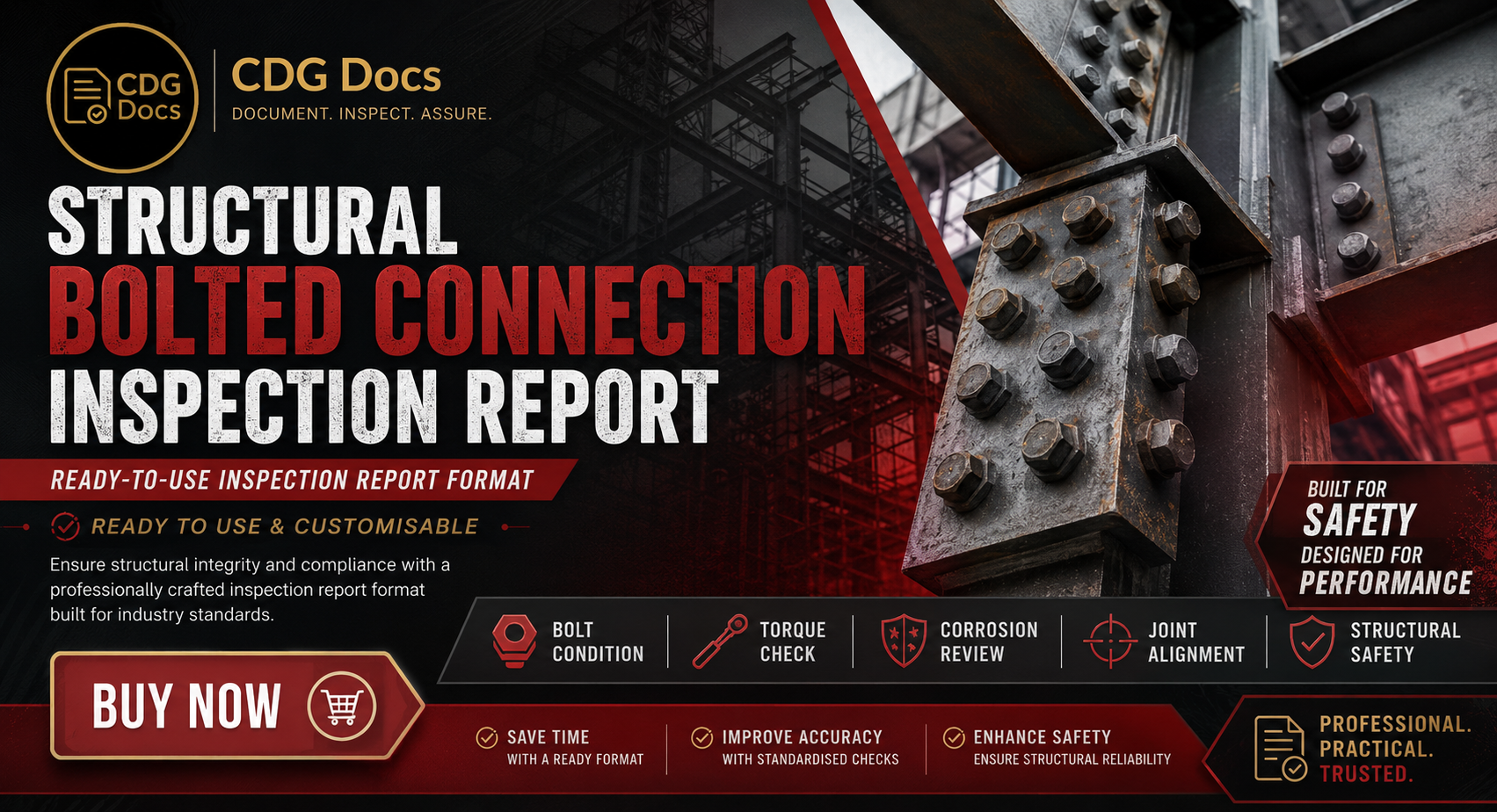 Structural Bolted Connection Inspection Report Template | Bolted Joint ...
