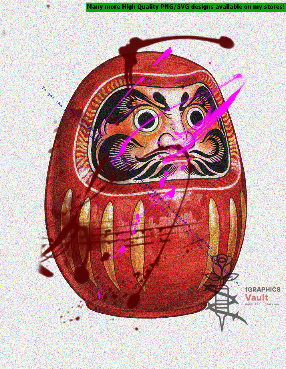 Traditional Japanese Daruma doll tattoo flash designs featuring irezumi-inspired artwork, symbolic good fortune motifs, and detailed reference illustrations.