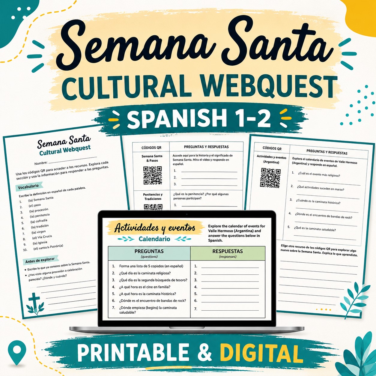 Spanish Easter & Semana Santa Cultural WebQuest | Culture Activities