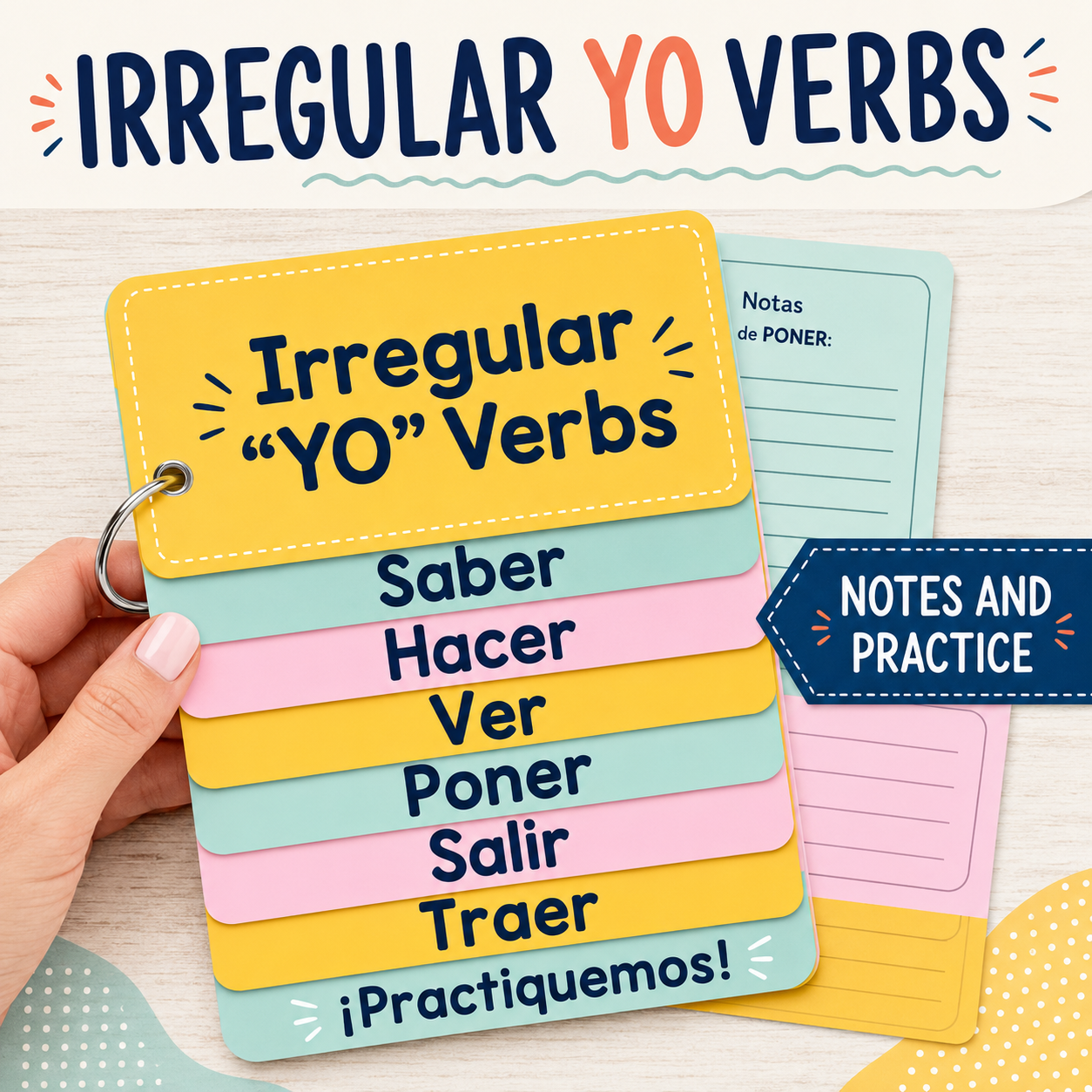 Spanish Present Tense Irregular YO Verbs Interactive Flip Book
