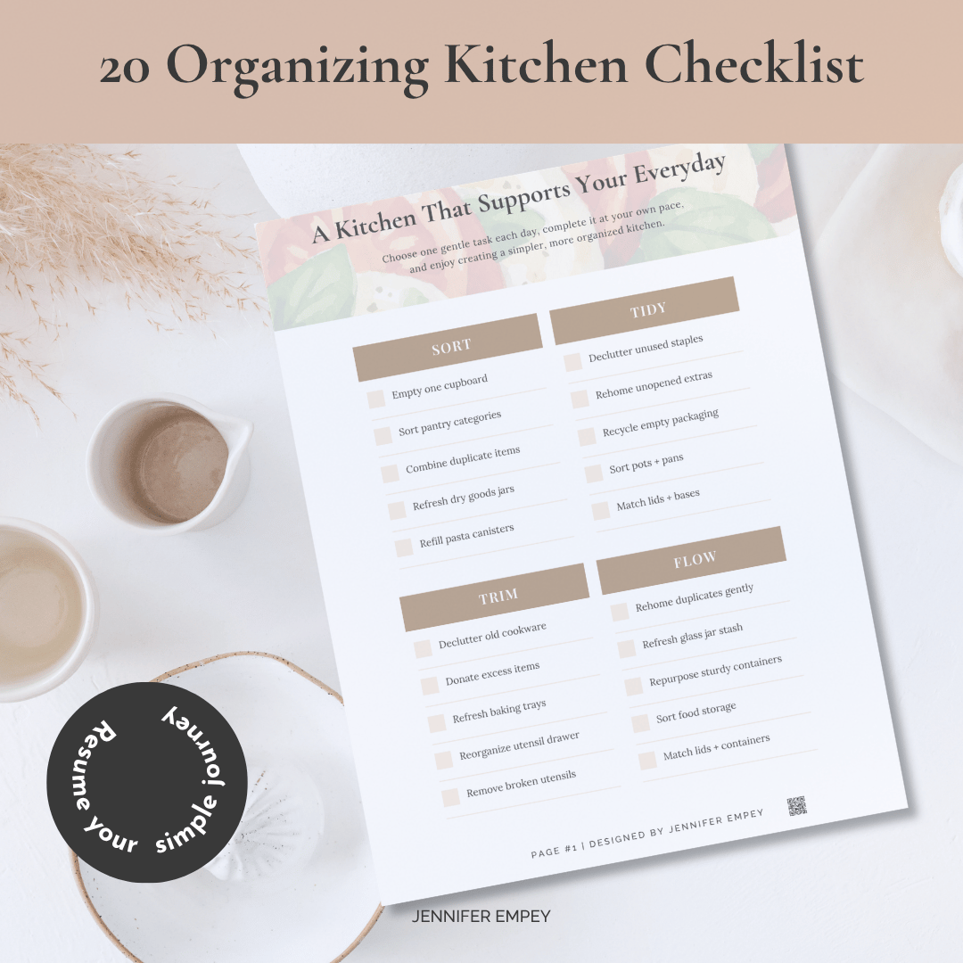 20 Organizing Kitchen Checklist - printable