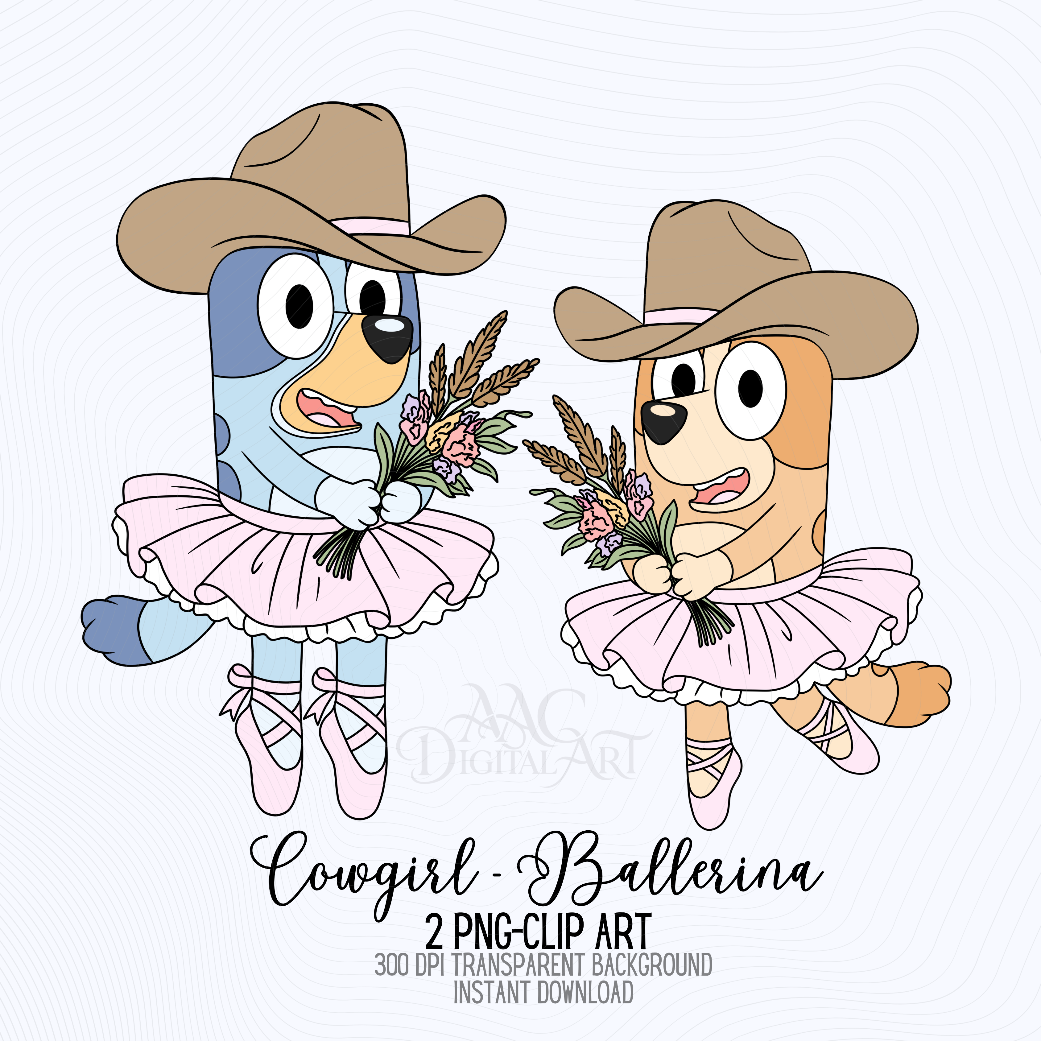 Bluey Bingo Cowgirl Ballerina PNG, Western Ballet Clipart, Cute Cowboy ...