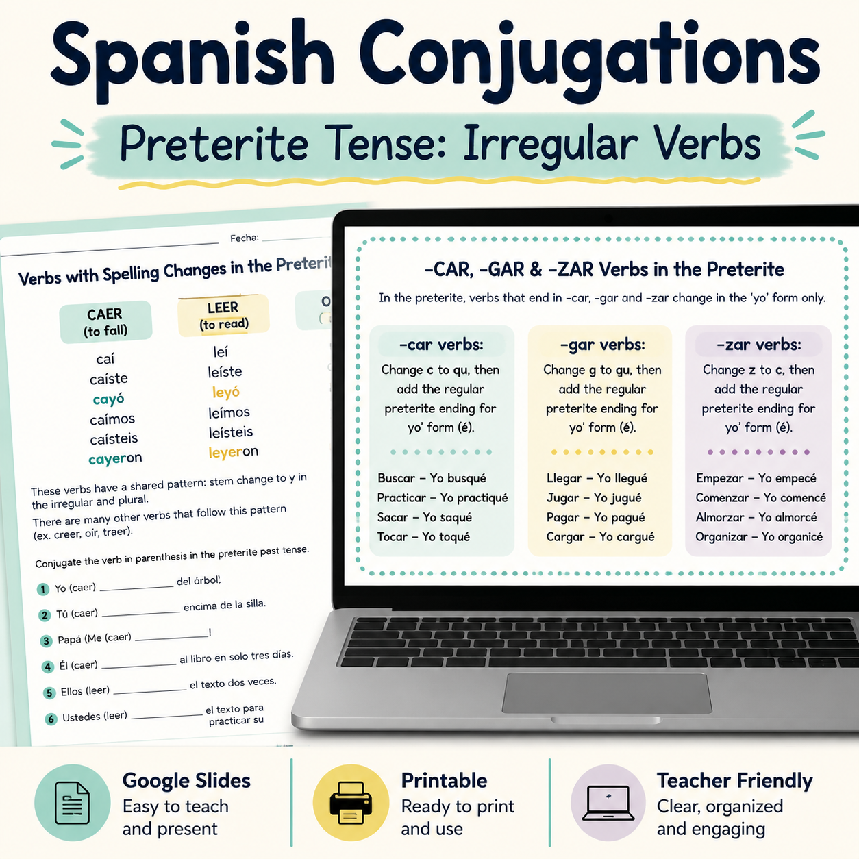 Preterite Past Tense Irregular Verbs | Spanish 1–2 Conjugation Practice