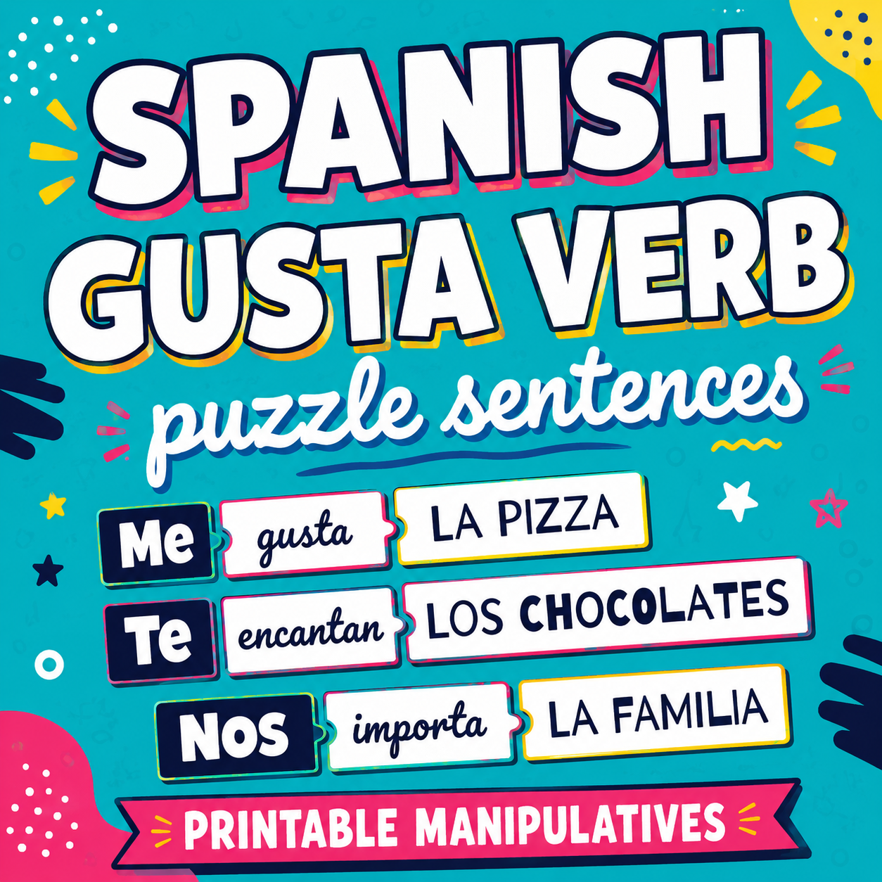 Spanish Verbs Like Gustar | Printable Centers Activity & Practice