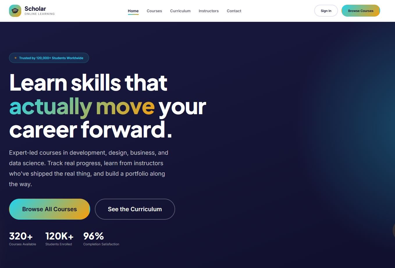Scholar — LMS, University & Online Course Catalog Website Template ...