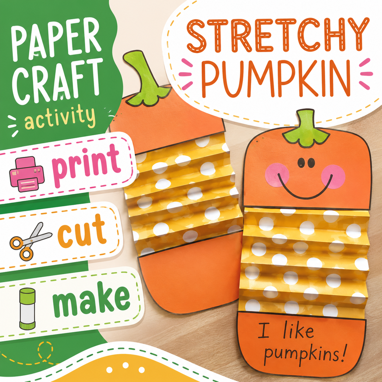 Easy Pumpkin Craft | Fall & Halloween Paper Activity