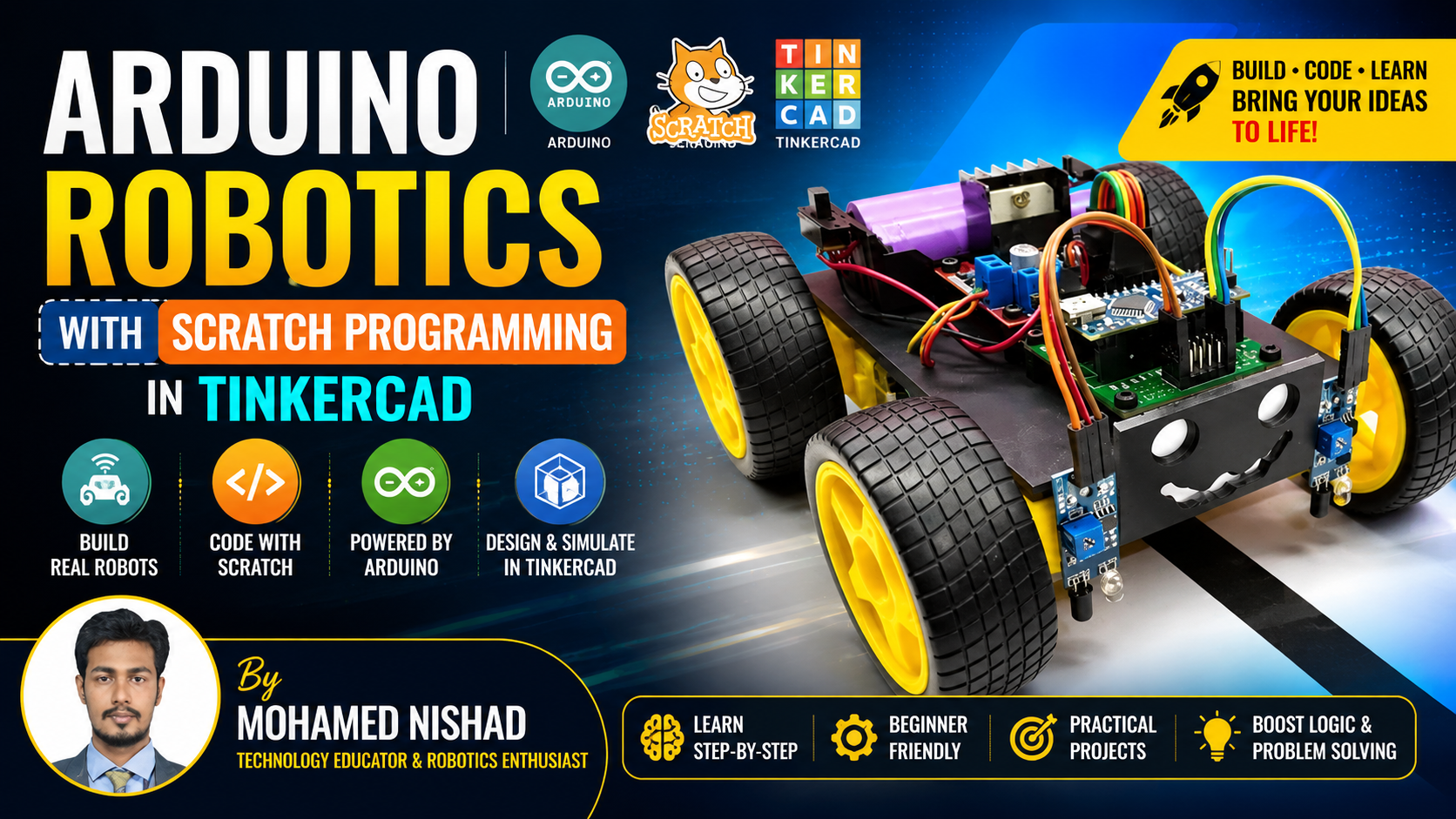 Arduino Robotics With Scratch Programming in TinkerCAD