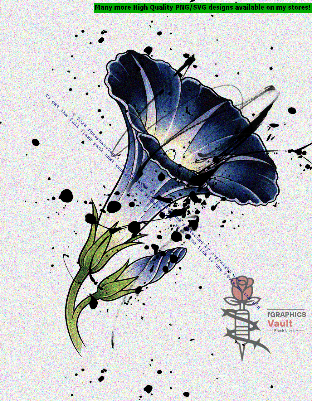 Asagao Flower Tattoo Artwork