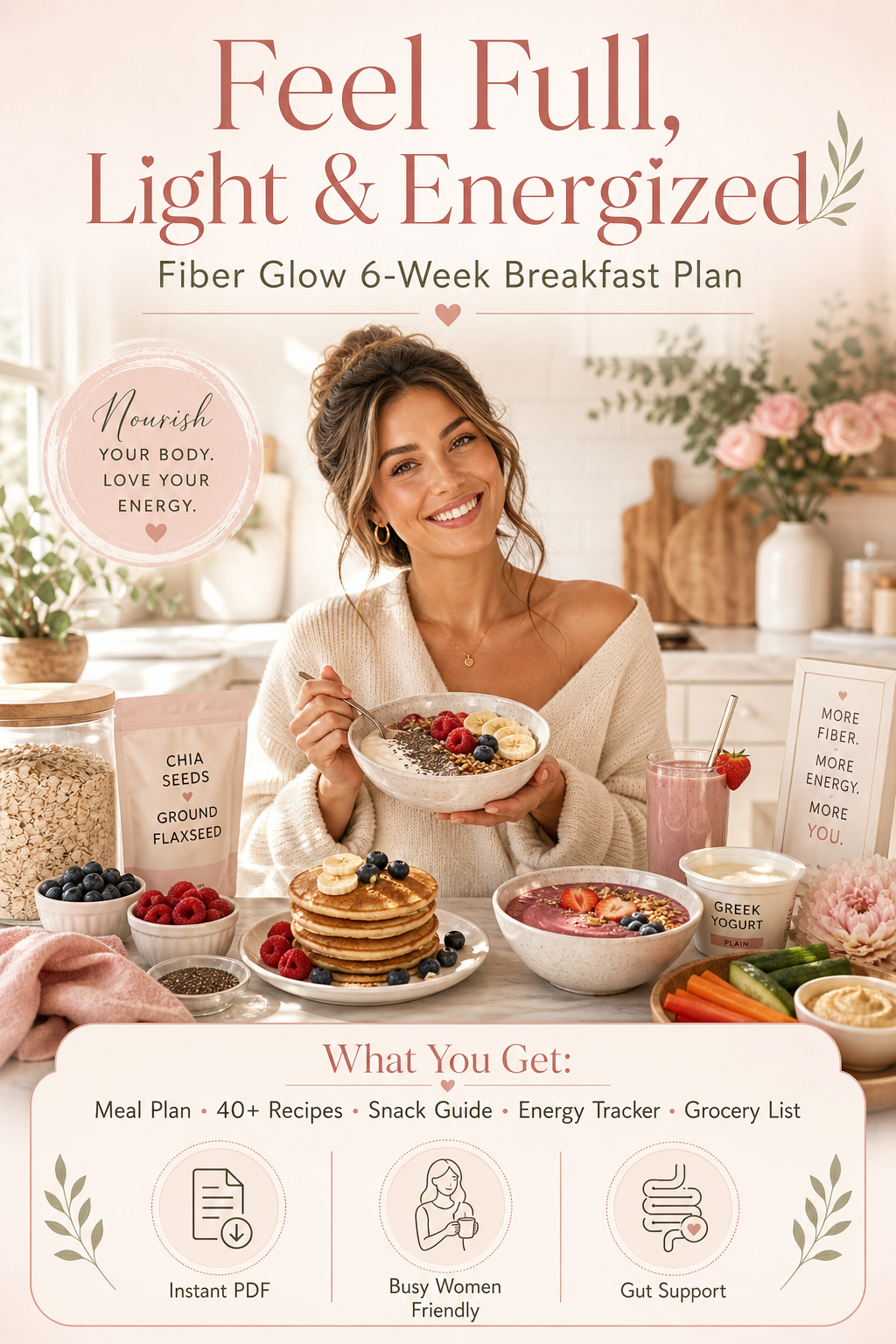 Fiber Glow — 6-Week High-Fiber, High-Protein Plan for All-Day Energy, Flat Belly & Glowing Skin