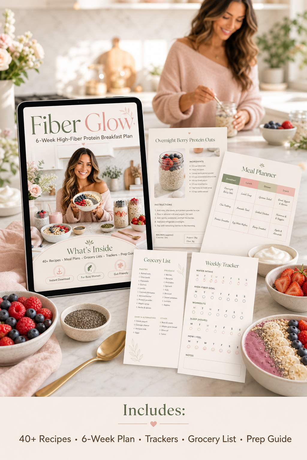 Fiber Glow — 6-Week High-Fiber, High-Protein Plan for All-Day Energy, Flat Belly & Glowing Skin